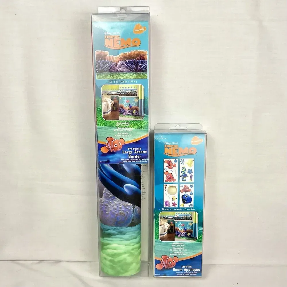 Disney Pixar Finding Nemo Removable 17.25” Pre-Pasted Border & Stickers New
